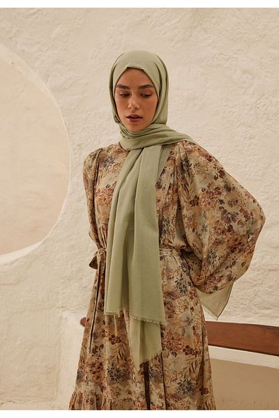 Fresh Green Thin Cotton Voile Shawl Fly