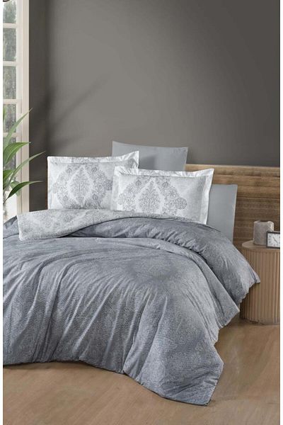 Luoca Patisca PRINTED SATIN DOUBLE PERSONAL Duvet Cover Set SILVER