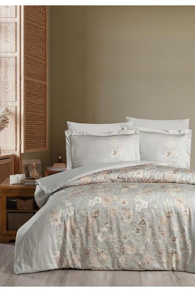 Luoca Patisca PRINTED SATIN DOUBLE PERSONAL Duvet Cover Set ROSELIN