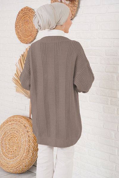 Bigdart 15768 Ζακέτα Πλεκτά Hijab - A.Brown