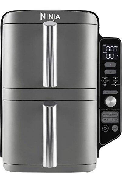 NINJA مقلاة هوائية نينجا، سعة 9.5 لتر، صينية رأسية مزدوجة، 6 وظائف، 2470 واط،...