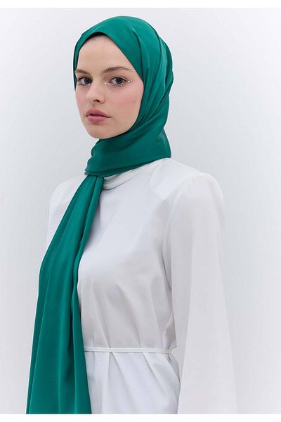 Fresh Silky Elegance - Dark Green Shawl
