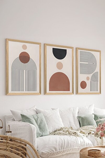 Artavessa 3 Piece Wood Frame Look Mdf Poster Painting Set - Set 48