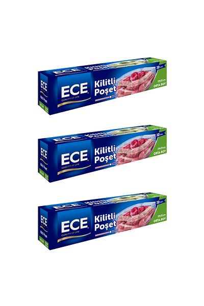 Ece Ziplock Refrigerator Bag, 10Liters X 3 Pieces Medium Size