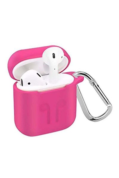 Generic Shock Absorbing Protective Silicone Case Cover for AirPods with Safety Ring Pink CaseUnbrand