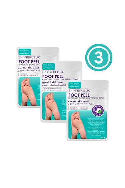 Skin Republic Foot Peel Removes dead skin after 7 days, Repairs Dry and Damaged feet 40ml -Pack Of 3