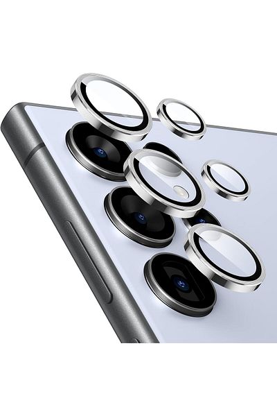 AWH Camera Lens Protector for Samsung Galaxy S24 Ultra, Scratch-Resistant, 1 Set Silver