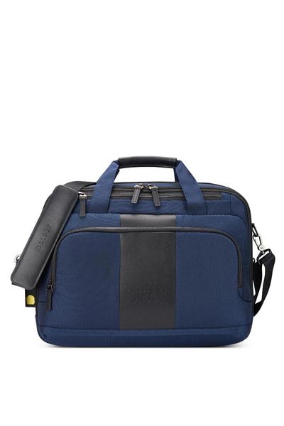 Delsey Wagram 2 Comparment Satchel Briefcase 15.6 Inch Navy Blue