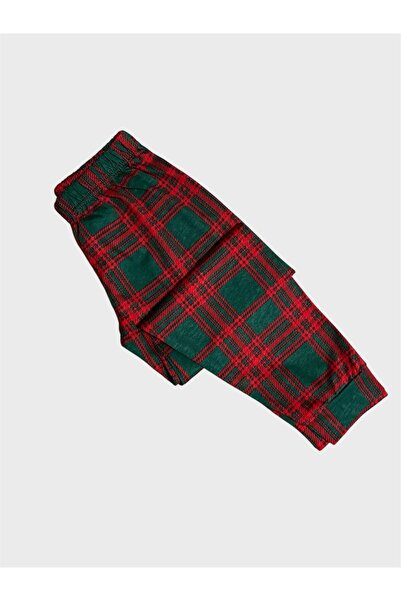 ALİŞ KİDS Kız Çocuk %100 Pamuklu Kırmızı Kedi Desenli Altı Ekose Desenli Uzun Kollu Mevsimlik Pijama Takımı