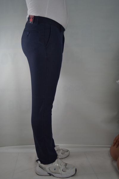 Bomonti Battal Men's Slim Small Honeycomb Pattern Stretch Cotton Pants