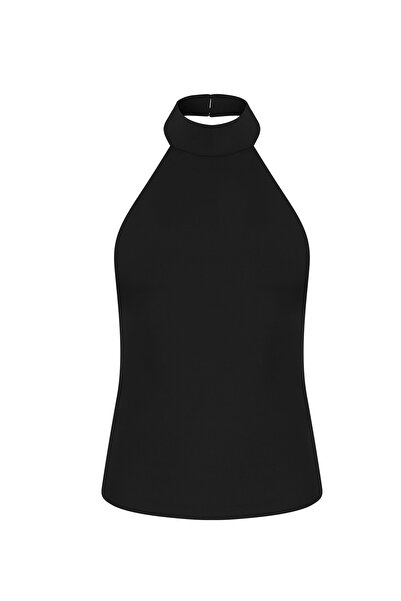 La Sarta Inca Halter Neck Black Bodysuit