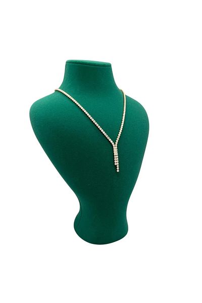 MeGass Dekor Domestic Production Zeus Model Suede Fabric Green Color 29/ 22 cm Suit Necklace Display Manikin
