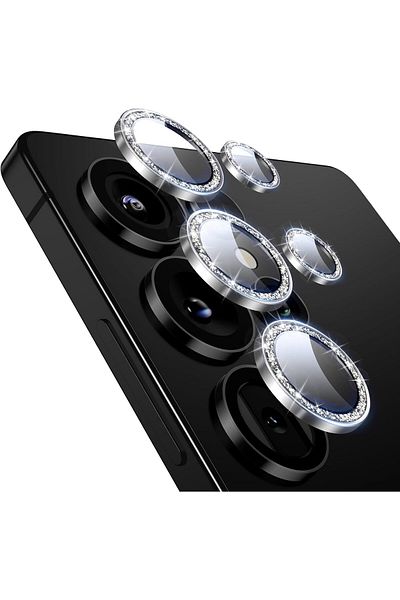 AWH Camera Lens Protector for Samsung Galaxy S25 Ultra, Scratch-Resistant, 1 Set Glitter Silver