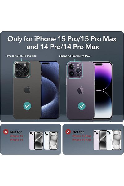 AWH 2 Pack Camera Lens Protector for iPhone 15/14 Pro Max/Pro, Scratch-Resistant,Armorite Clear