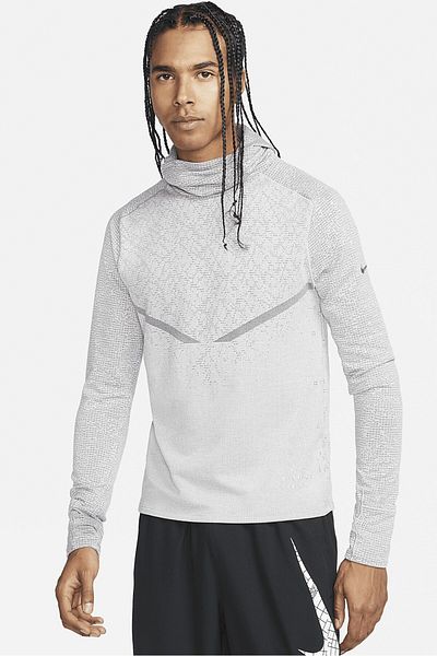 Nike Therma Fit Adv Run Division Pnncle Mid Hoodie Ανδρικό φούτερ για τρέξιμο με αντανακλαστικό γκρι
