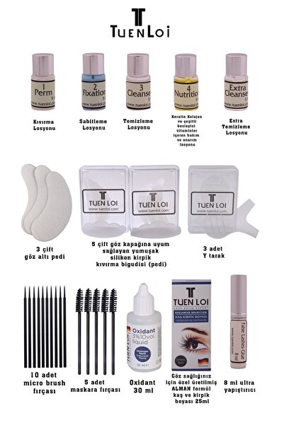 Tuen Loi Kirpik Lifting Seti-kaş Laminasyonu Seti ((ALMAN FORMÜL) Boyalı Set