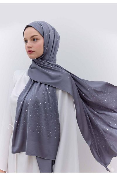 Fresh Silky Shawl with Fume Strass Stones