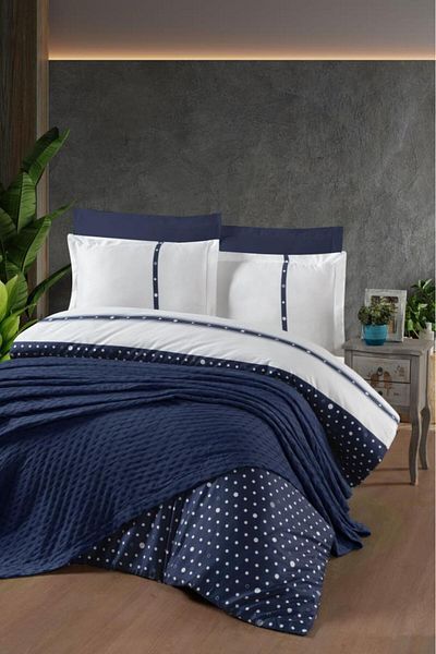 Luoca Patisca BARROS DOUBLE PERSON BED COVER Duvet Cover Set NAVY BLUE