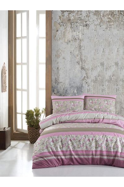 Luoca Patisca Ranforce Double Duvet Cover Set Sienna Pink