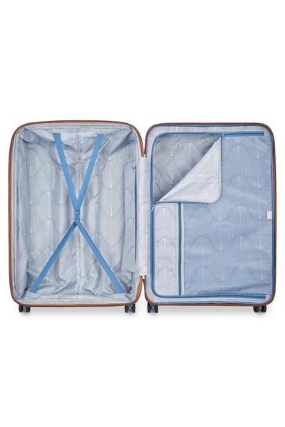 Delsey Freestyle 82cm Hardcase Expandable 4 Double Wheel Expandable Check-in Luggage Trolley Sky Blue