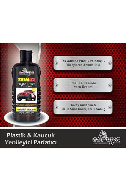 Ebrayn Trimex Plastik - Kauçuk Yenileyici - Parlatıcı - Koruyucu 200 ml