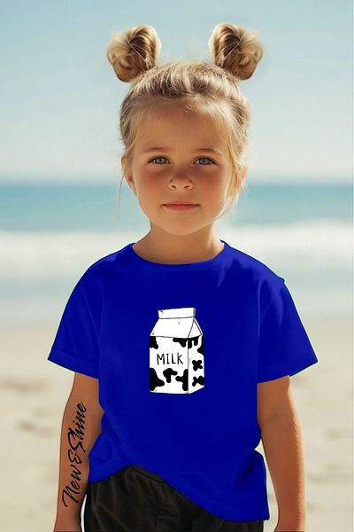 New Shine 1 tricou este un cadou pentru achiziții de 6 și peste în coș - Tricou pentru copii oversize cu imprimeu lapte