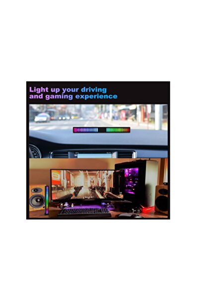 gaman Sese Duyarlı Ritim Çubuğu,RGB 32Led Işık Atmosfer Işığı,Parti, Araç İçi...