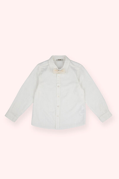 Panço Erkek Çocuk Papyon Detaylı Ekru Gömlek