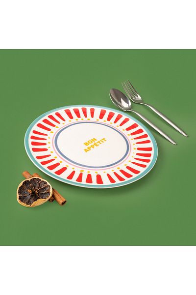Evidea Kitchen Bon Appetit Serving Plate - Colorful - 25 cm