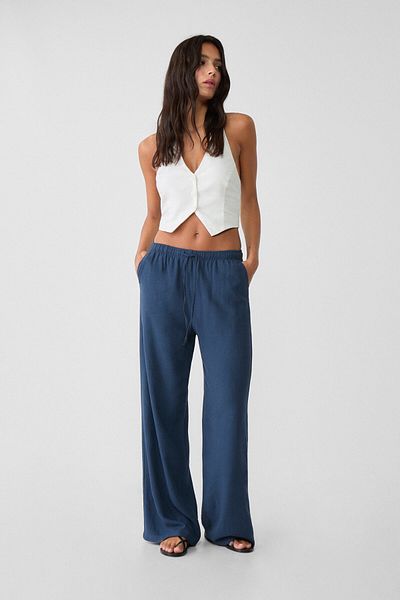 Stradivarius Draped Linen Pants