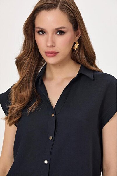 İKİLER Polo Neck Buttoned Low Sleeve Shirt 025-3000