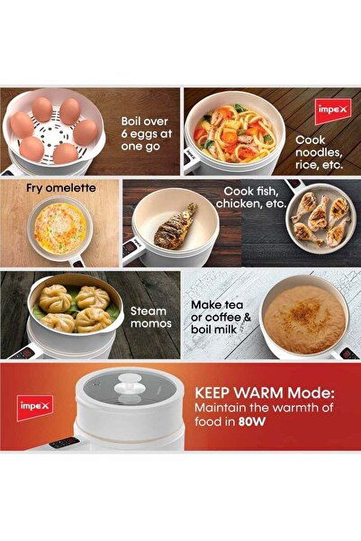 İMPEX 1.8l Multi Functional Electric Fry Pan - Ws 18, Magic Pan Cooking Kitchen, Black