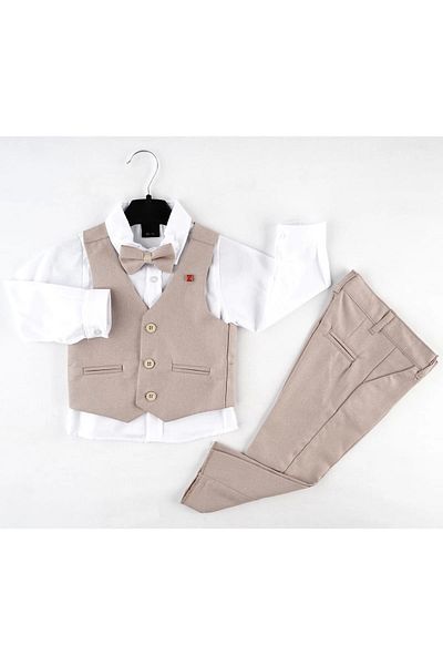 Mc Emirix Kids Wear 3 Lu Vest Suit Solid Color