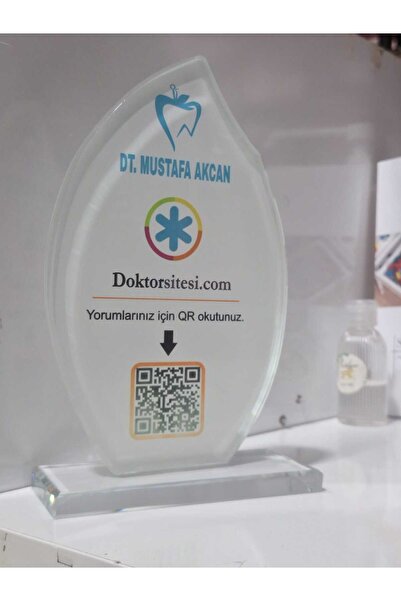 dc kırtasiye baskı Plaket Krıstal QR Kod (Damla)