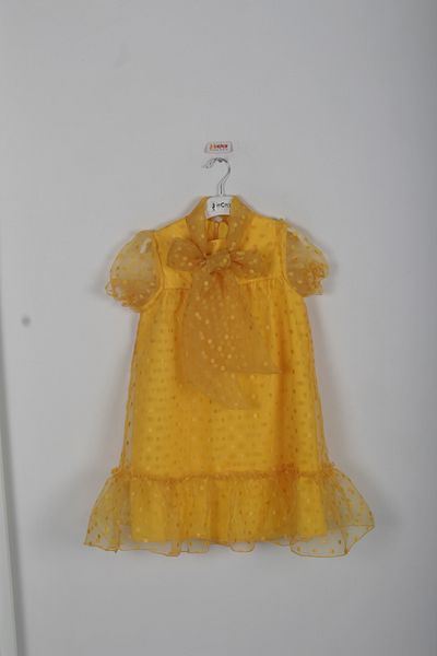 incity Girl's Bow Detailed Polka Dot Dress
