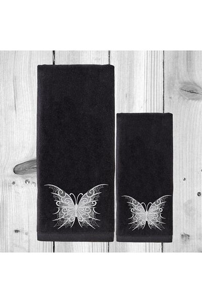 Ursa Butterfly Lace Embroidered Hand and Face Towel 50X90-30X50