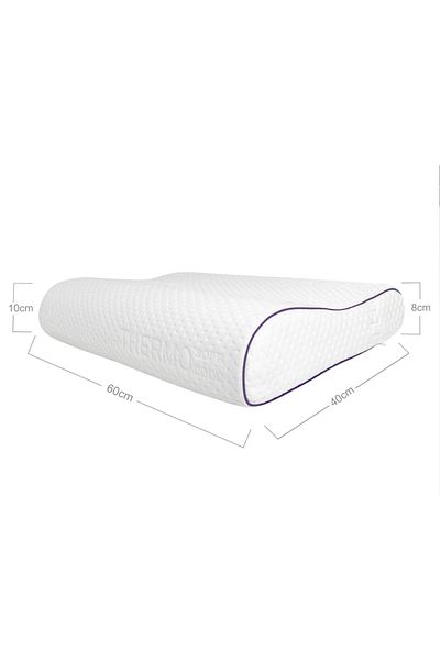 VİSCOTEX Visco Pillow with Orthopedic Neck Support, 60X40X10/8 Cm. White