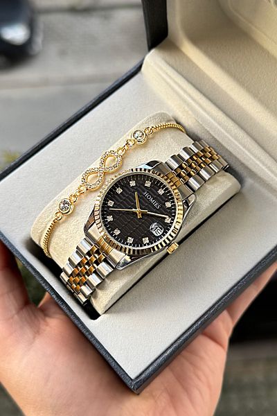 Homies Woman Wrist Watch 2 Years Warranty Hmrlx001 Model Gift Box and Bracelet