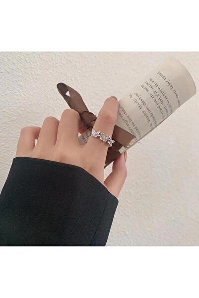 toptanhanem خاتم فراشة من الأحجار الكريمة قابل للتعديل، الأناقة والأناقة معًا