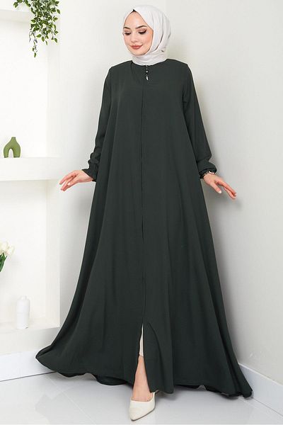 hafsamina Large Size Mevlana Ferace Khaki Hm02153
