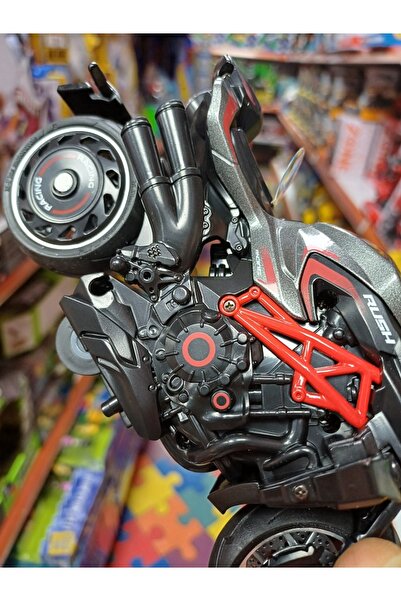 OYUNCAKSAHİLİ Custom Tasarım Motorsiklet Metal plst ışıklı ve Sesli Koleksiyo...