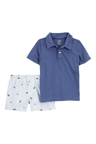 Carter's Set tricou și pantaloni scurți pentru bebeluși Albastru 2S889810