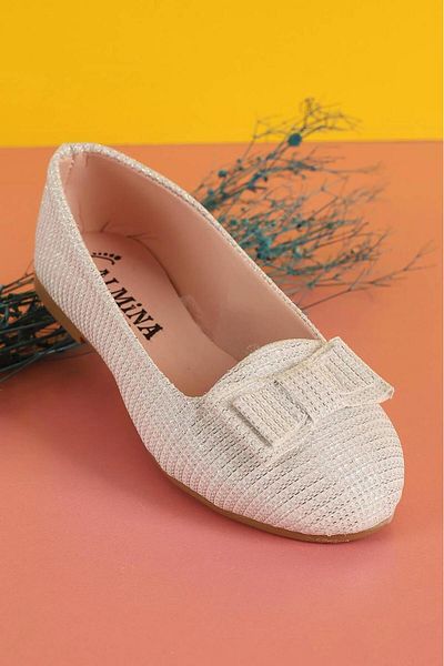 ALMİNA 30-35 Filet) Bow Glittered Girl's Ballerina Ballerina -Golt