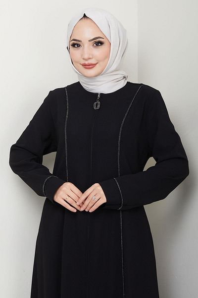 hafsamina Μαύρο HM2709 Πέτρα με λωρίδα μήκους Ferace