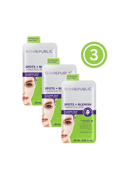 Skin Republic Clear Skin Pore Refining Anti Spot and Acne Face Mask 25ml - Pack Of 3