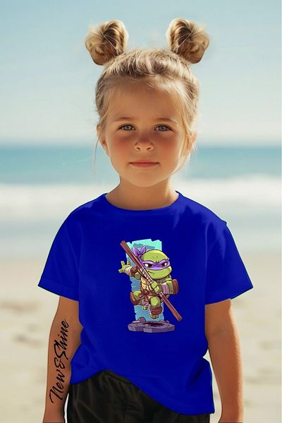 New Shine 1 tricou este un cadou pentru achiziții de 6 și peste în coș - Tricou pentru copii supradimensionat cu imprimeu Ninja Turtles