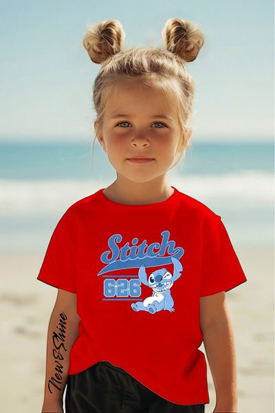 New Shine 1 T-Shirt Is a Gift for Purchases of 6 or More in the Cart - Stitch Printed Oversize Children's T-Shirt