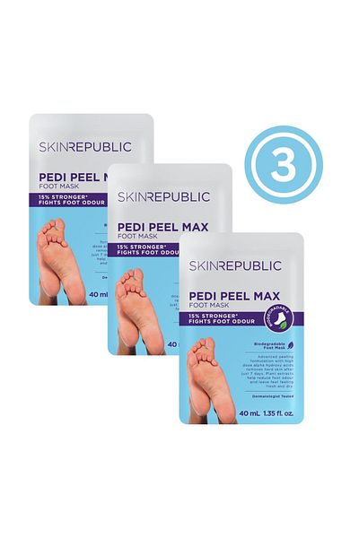 Skin Republic Pedi Foot Peel Max Removes Severely Dry Skin & Cracked Heels, 40 ml - Pack Of 3