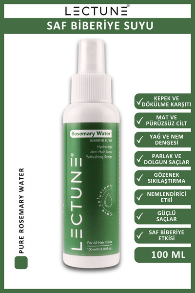 LECTUNE Saf Biberiye Suyu | Dökülme Karşıtı ve Hızlı Saç Uzatma Etkili Güçlen...