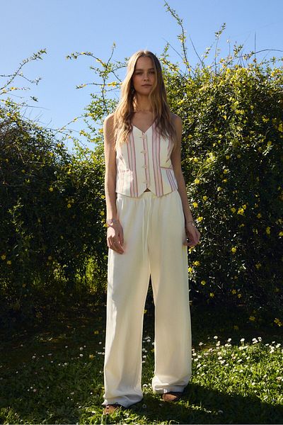 Stradivarius Loose-fitting linen blend trousers